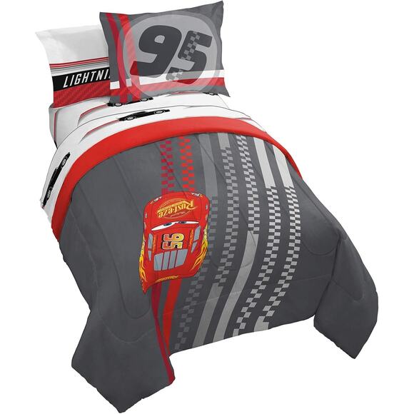 NEW Jay Franco Cars McQueen Full Double Comforter Set 7 Piece Bedding Set OPEN - Picture 1 of 9